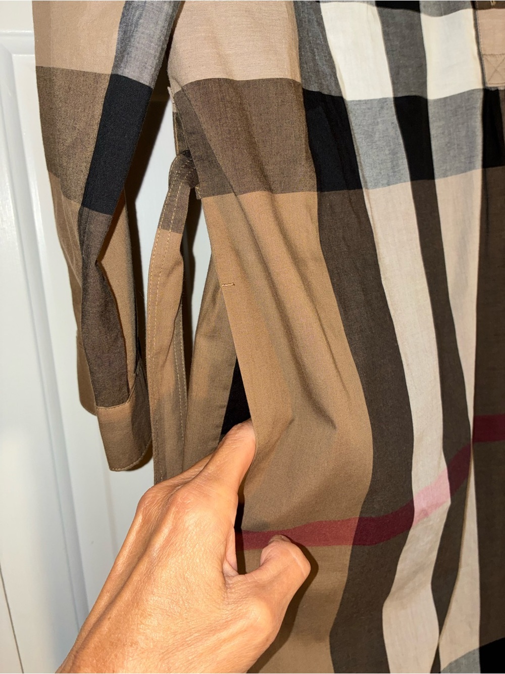 Burberry plaid shirt dress with belt, sz 8 great condition - Picture 10 of 11